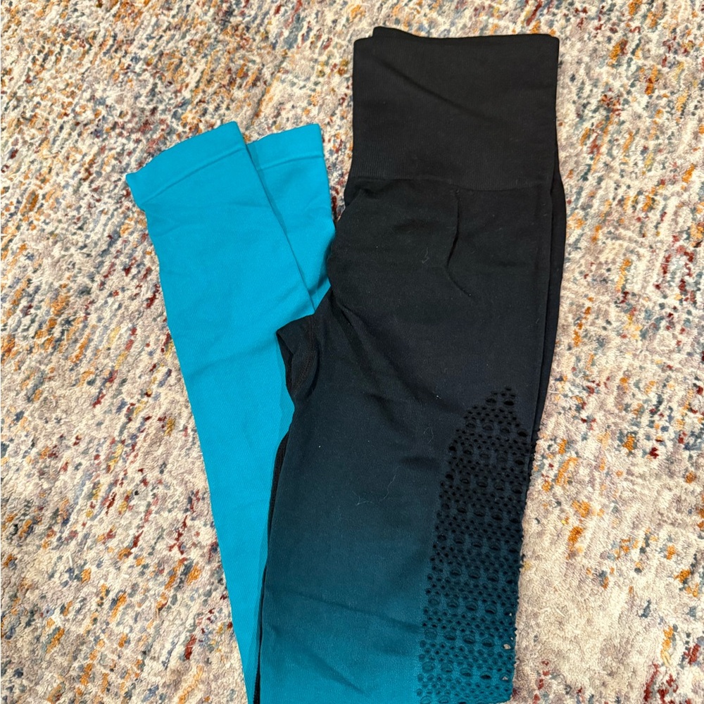 Curves n Combatboots Blue Ombré Leggings